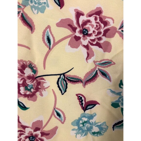 Denim & Co. Yellow Colorful Floral Peplum Sleeveless Blouse Size XL - Picture 2 of 8